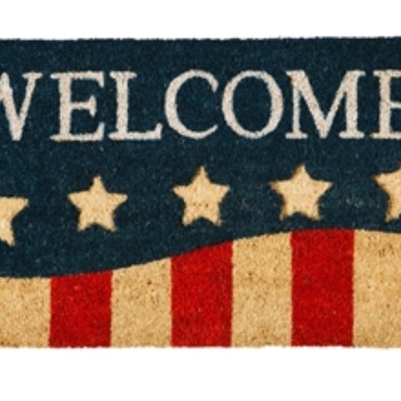 Patriotic Welcome Coir Door Mat - Picture 2 of 7